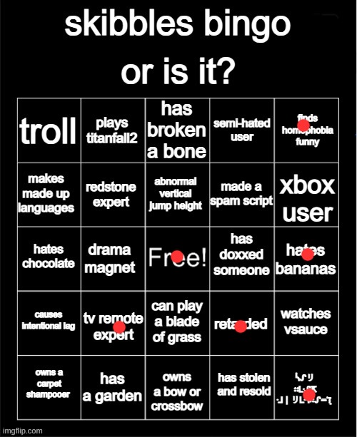 Skibbles kys bingo | image tagged in skibbles kys bingo | made w/ Imgflip meme maker