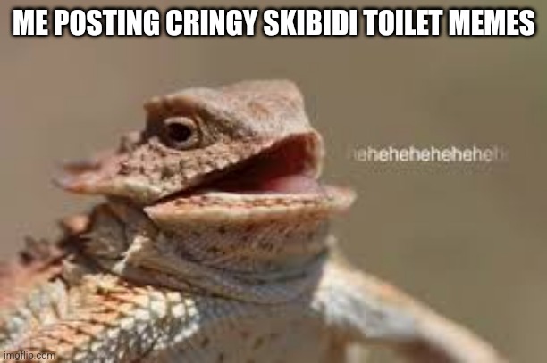 Hehehehehehehehe | ME POSTING CRINGY SKIBIDI TOILET MEMES | image tagged in heheheheh dragon | made w/ Imgflip meme maker