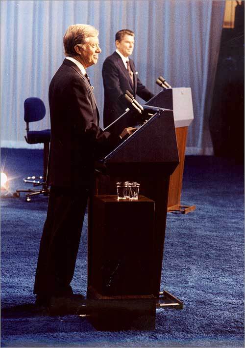 Reagan and Carter debate Blank Meme Template