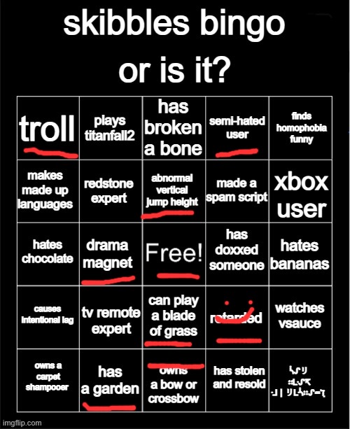 Skibbles kys bingo | image tagged in skibbles kys bingo | made w/ Imgflip meme maker