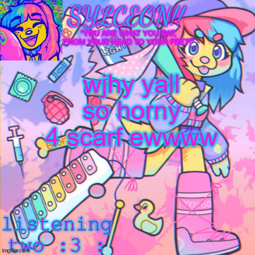 THIS IS SYLCEON SPEAKJIN AND UR LISTENIN 2 4LUNG!! | wjhy yall so horny 4 scarf ewwww | image tagged in this is sylceon speakjin and ur listenin 2 4lung | made w/ Imgflip meme maker