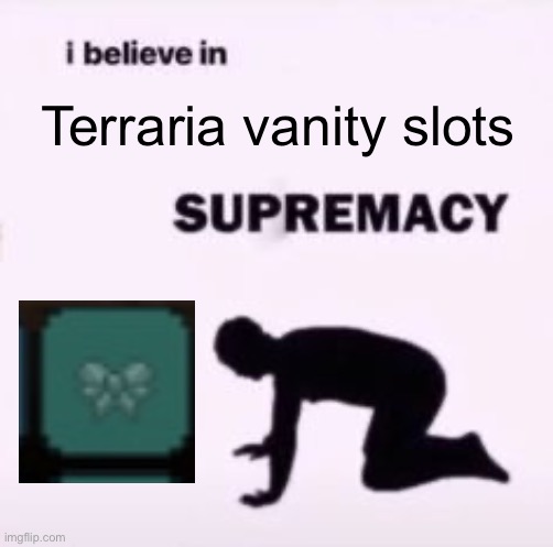 I believe in supremacy | Terraria vanity slots | image tagged in i believe in supremacy | made w/ Imgflip meme maker