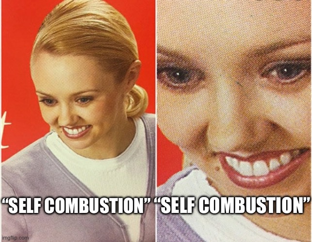 WAIT WHAT? | “SELF COMBUSTION” “SELF COMBUSTION” | image tagged in wait what | made w/ Imgflip meme maker