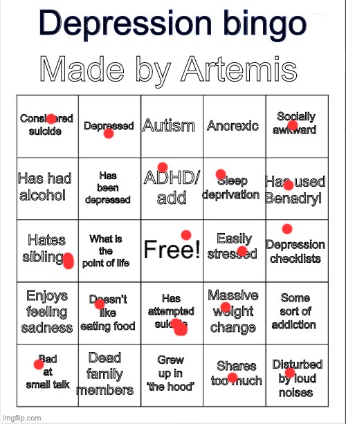 You guys don’t have to worry about me. | image tagged in depression bingo | made w/ Imgflip meme maker