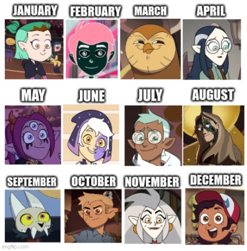 You have to live the life of the character listed with your birthday. How screwed are you? (Picked randomly on a wheel) | image tagged in the owl house | made w/ Imgflip meme maker