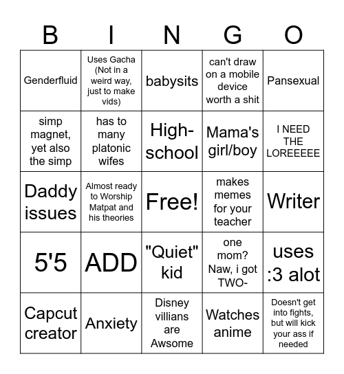 High Quality Mrs.Sporko's Bingo Blank Meme Template