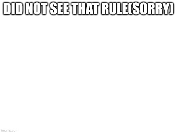 DID NOT SEE THAT RULE(SORRY) | made w/ Imgflip meme maker