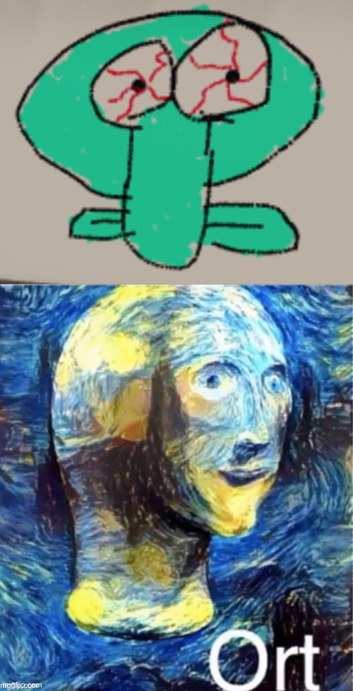 I drew the squidward in roblox spray paint on a phone | image tagged in meme man ort | made w/ Imgflip meme maker