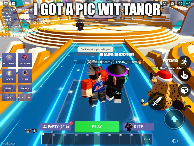 I GOT A PIC WIT TANQR | image tagged in bob | made w/ Imgflip meme maker