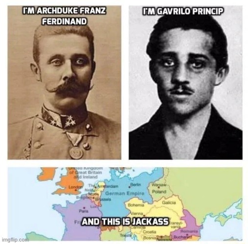Let's Start a War Jackasses | image tagged in history memes,wwi | made w/ Imgflip meme maker