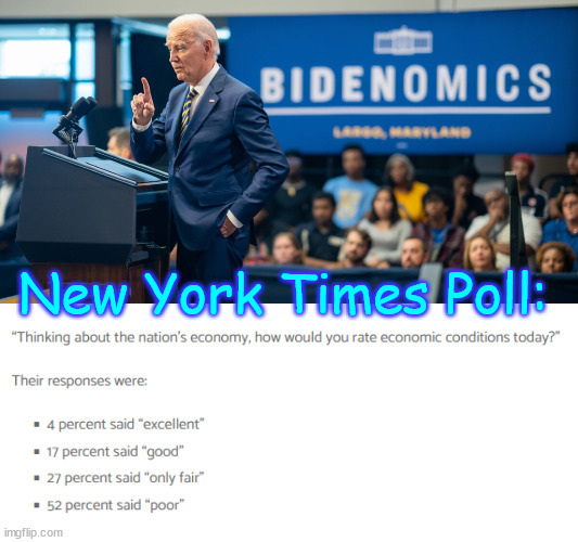52% said POOR | New York Times Poll: | image tagged in bidenomics,ny times poll | made w/ Imgflip meme maker