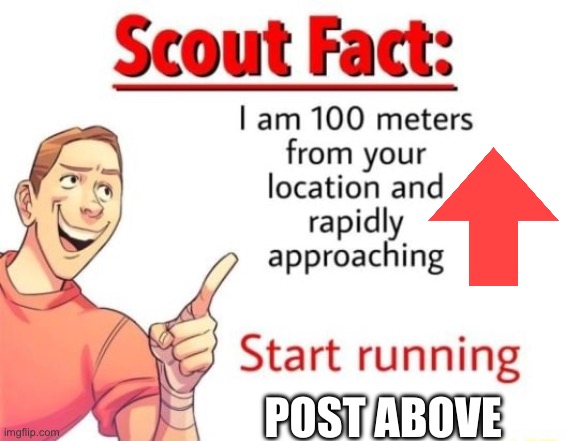 Scout Fact | POST ABOVE | image tagged in scout fact | made w/ Imgflip meme maker