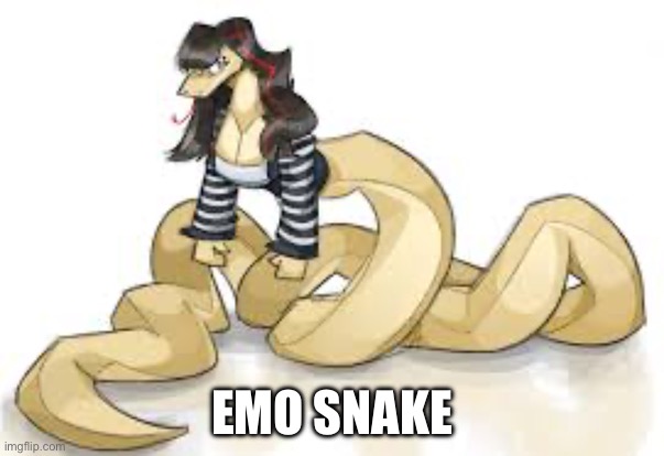 EMO SNAKE | image tagged in msmg,emosnake | made w/ Imgflip meme maker