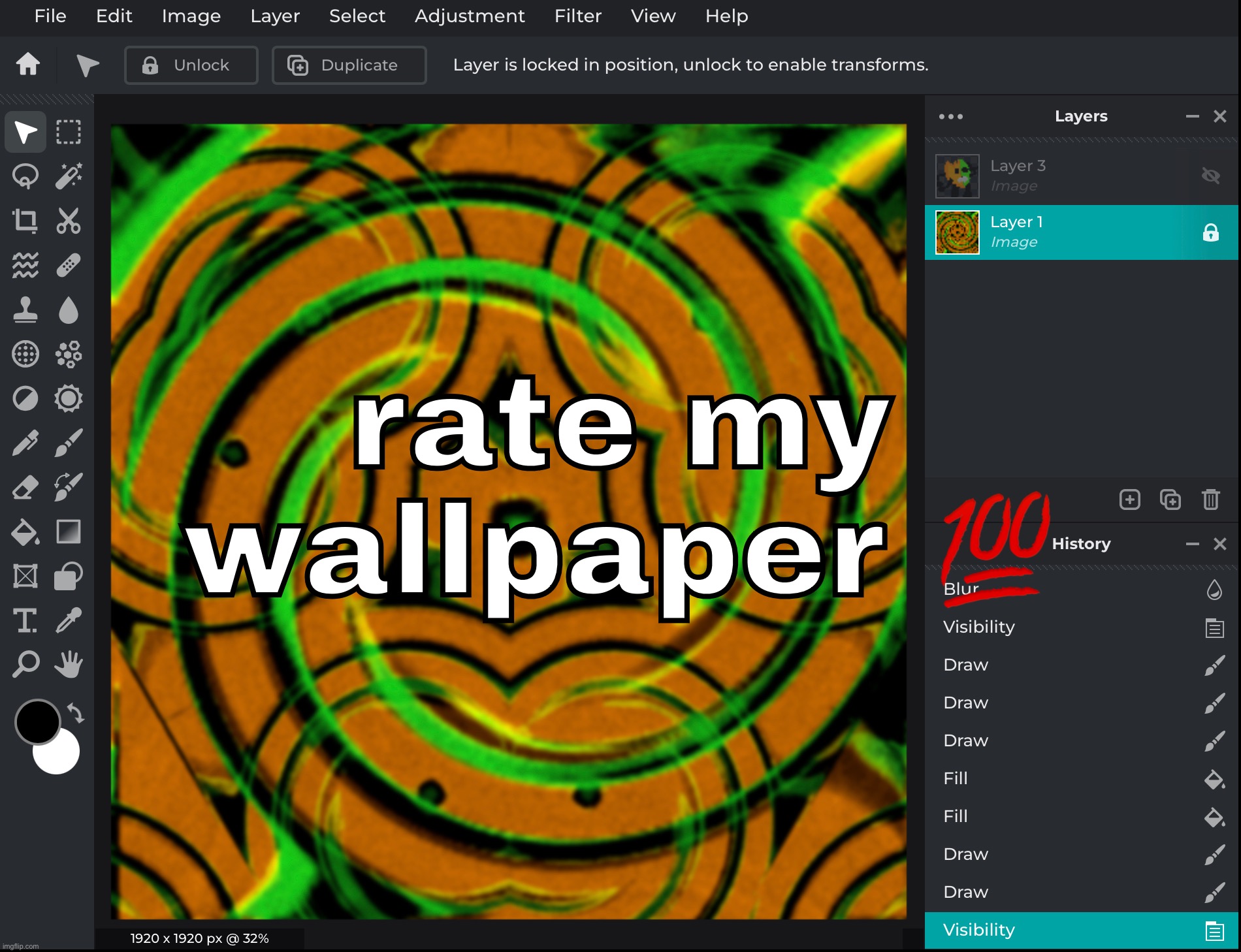 ok uh take 2 | rate my wallpaper 💯 | made w/ Imgflip meme maker