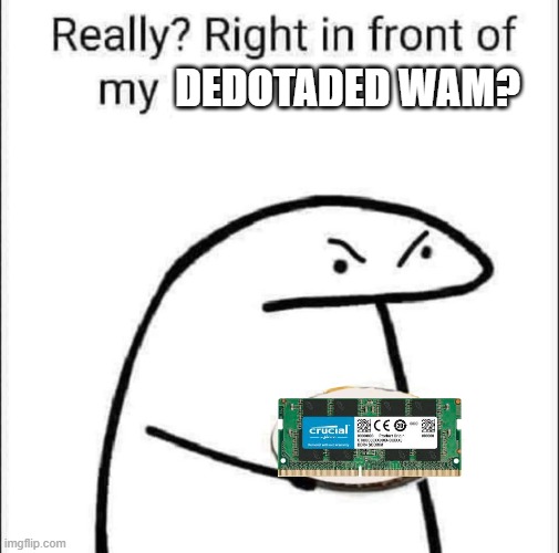 wam | DEDOTADED WAM? | image tagged in really right in front of my pancit | made w/ Imgflip meme maker