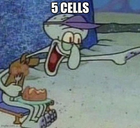 Squidward Point and Laugh | 5 CELLS | image tagged in squidward point and laugh | made w/ Imgflip meme maker