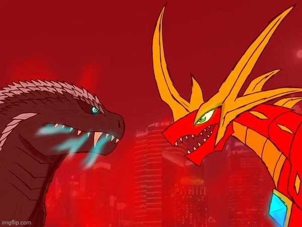 Godzilla vs Drago (Art by thanathomm29) | made w/ Imgflip meme maker