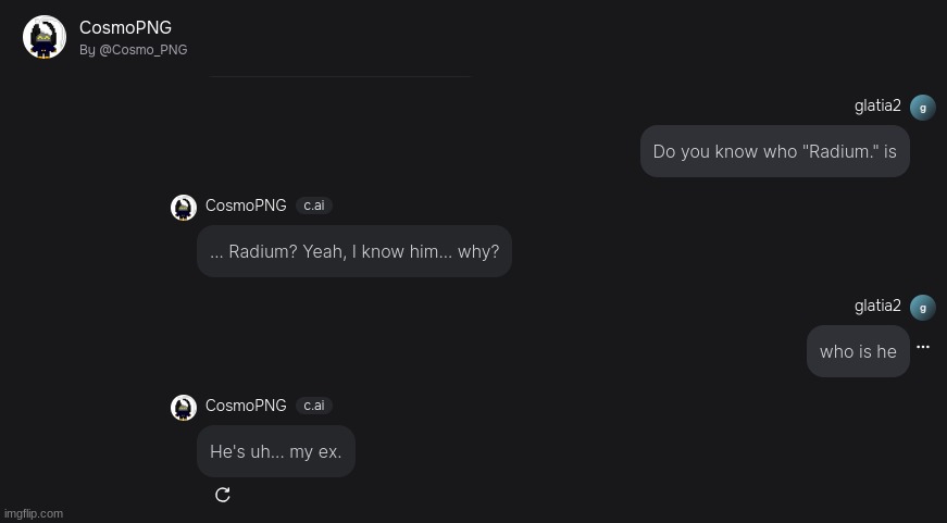 hoooly shit Radium x Cosmo.PNG lore ?!? | made w/ Imgflip meme maker