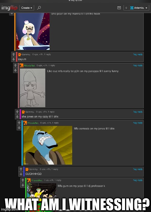 Weirds comment segs | WHAT AM I WITNESSING? | image tagged in msmg | made w/ Imgflip meme maker