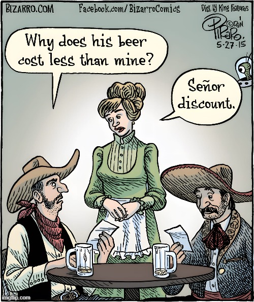 Beer Vs. Cerveza | image tagged in vince vance,comics,cartoons,sombrero,mexican,cowboy | made w/ Imgflip meme maker