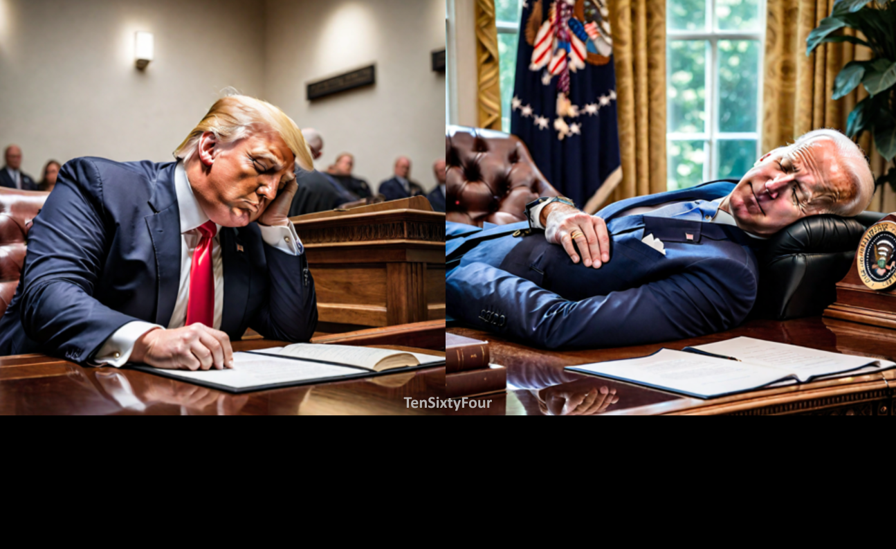 Sleepy Donald Trump and Sleepy Joe Blank Meme Template