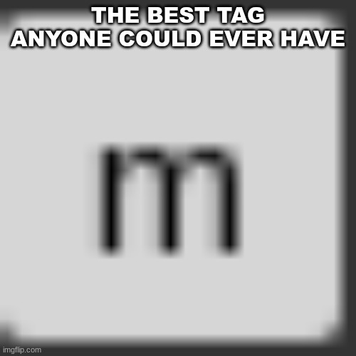 THE BEST TAG ANYONE COULD EVER HAVE | image tagged in m | made w/ Imgflip meme maker