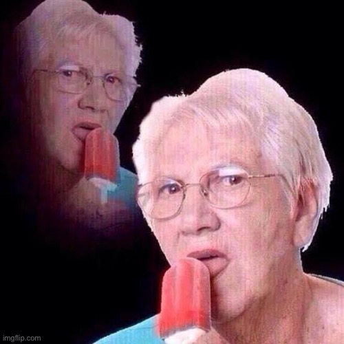 Granny Popsicle | image tagged in granny popsicle | made w/ Imgflip meme maker