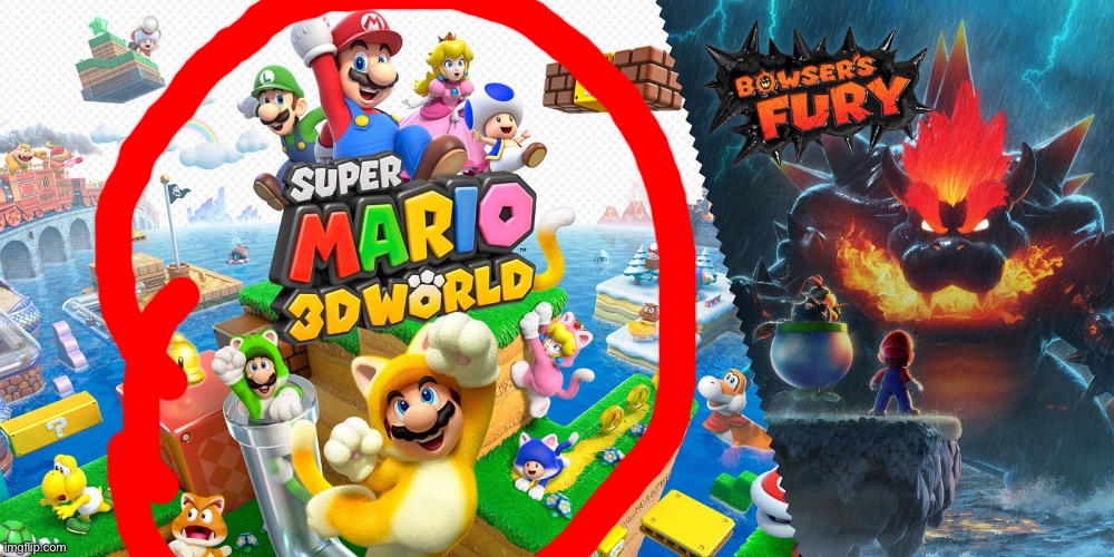 Super Mario 3D World + Bowser's Fury | image tagged in super mario 3d world bowser's fury | made w/ Imgflip meme maker