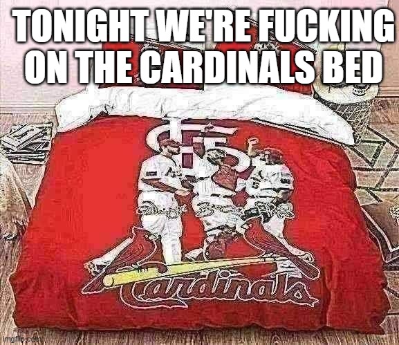 TONIGHT WE'RE FUCKING ON THE CARDINALS BED | made w/ Imgflip meme maker