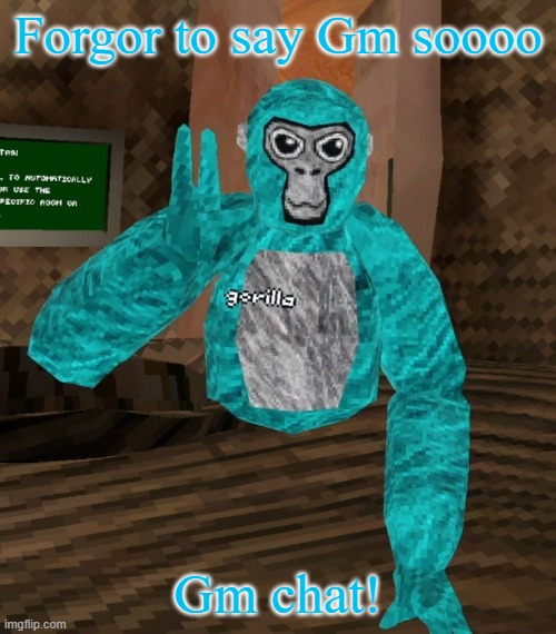 Monkey | Forgor to say Gm soooo; Gm chat! | image tagged in monkey | made w/ Imgflip meme maker