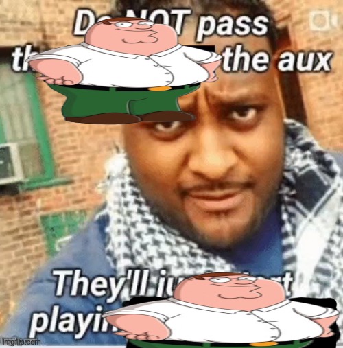 Do not pass the X the aux They’ll just start playin Y | image tagged in do not pass the x the aux they ll just start playin y,peter griffin | made w/ Imgflip meme maker