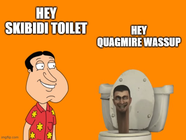 SEXY MEETUP!1!!111!!!!111!!!!1!!!1!!! | HEY SKIBIDI TOILET; HEY QUAGMIRE WASSUP | image tagged in sexism | made w/ Imgflip meme maker