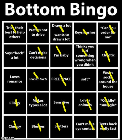 I GOT THREE BINGOS- oh wait- | image tagged in bottom bingo | made w/ Imgflip meme maker