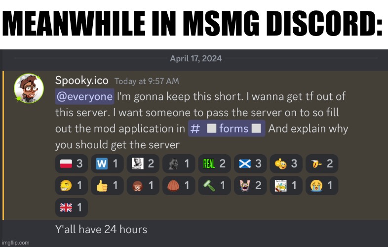 Nooooo | MEANWHILE IN MSMG DISCORD: | made w/ Imgflip meme maker