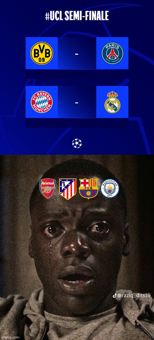 Bayern-Arsenal 1:0 | Man City-Madrid 1-1 (3-4 pens) - UCL Semi-Finals are SET! | image tagged in bayern munich,real madrid,manchester city,arsenal,champions league,football | made w/ Imgflip meme maker