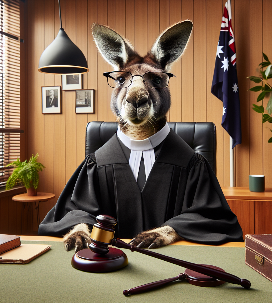 Kangaroo Judge in Courtroom Blank Meme Template