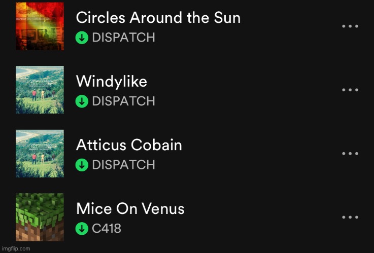 Small tidbit of my playlist | made w/ Imgflip meme maker