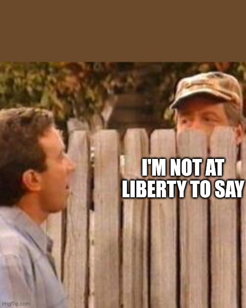 Home improvement | I'M NOT AT LIBERTY TO SAY | image tagged in home improvement | made w/ Imgflip meme maker