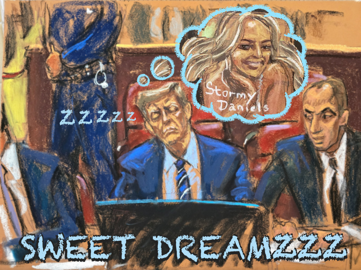 Trump Sleeping In Court Courtroom Sketch Meme Blank Meme Template