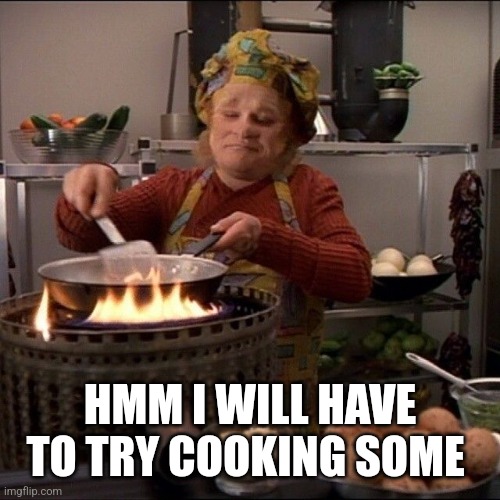 Neelix Cooking | HMM I WILL HAVE TO TRY COOKING SOME | image tagged in neelix cooking | made w/ Imgflip meme maker
