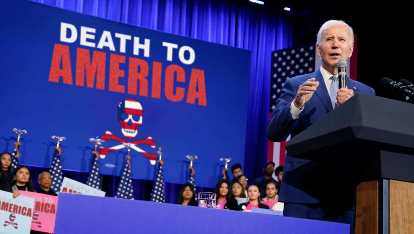 High Quality Biden Death to America campaign slogan Blank Meme Template