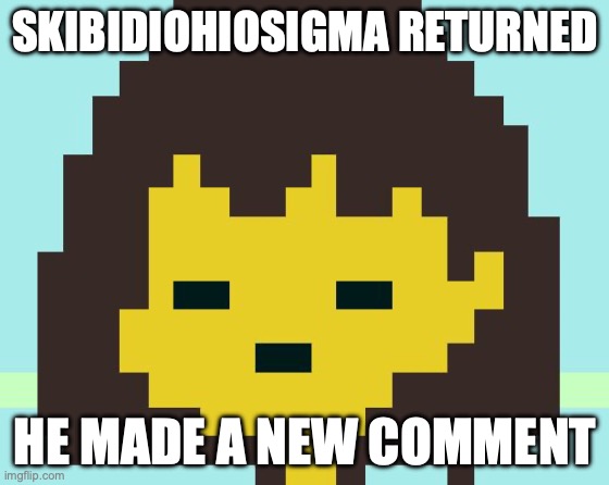 whyyyyyy | SKIBIDIOHIOSIGMA RETURNED; HE MADE A NEW COMMENT | image tagged in frisk's face | made w/ Imgflip meme maker