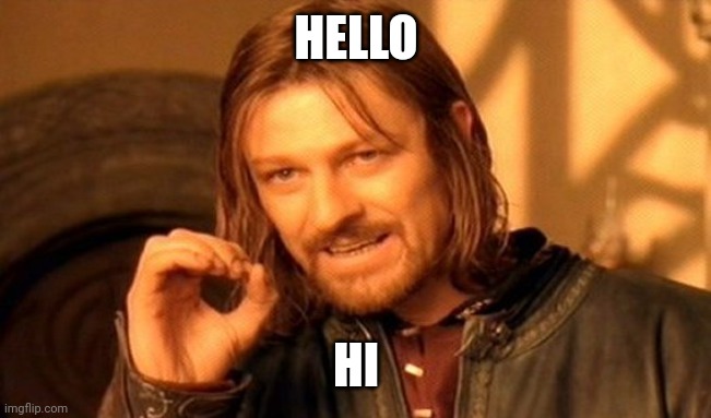 One Does Not Simply | HELLO; HI | image tagged in memes,one does not simply | made w/ Imgflip meme maker