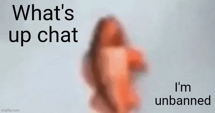 fish | What's up chat; I'm unbanned | image tagged in fish | made w/ Imgflip meme maker