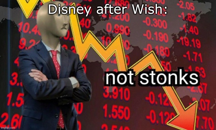 Not stonks | Disney after Wish: | image tagged in not stonks | made w/ Imgflip meme maker