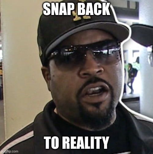 Ice Cube | SNAP BACK; TO REALITY | image tagged in snap back to reality',ice cube,meme | made w/ Imgflip meme maker