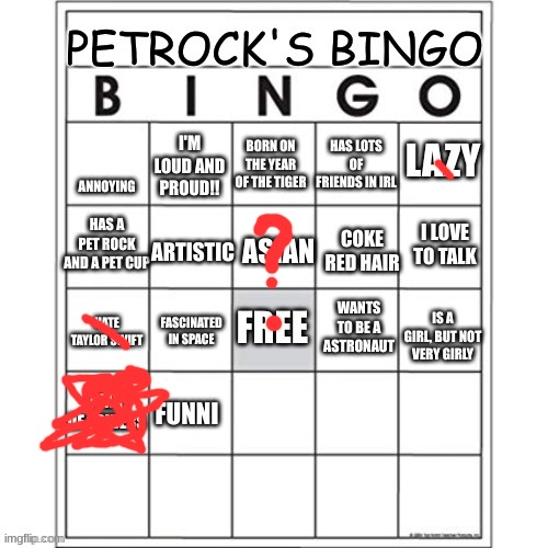 not a lot to work with, tried anyways | image tagged in not a bingo | made w/ Imgflip meme maker