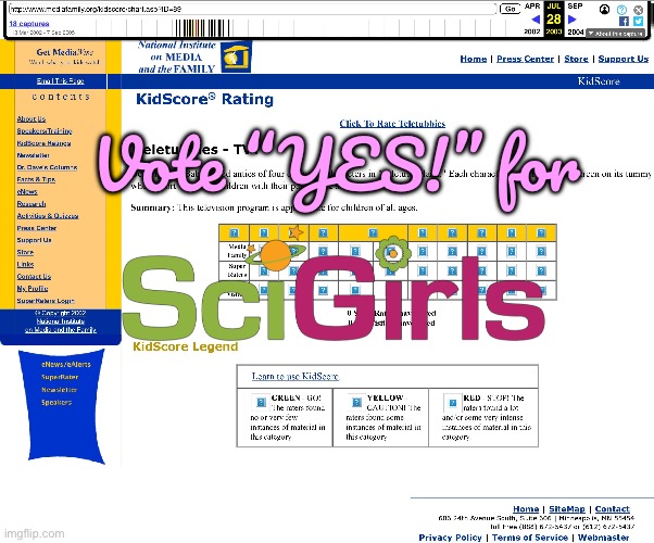 Vote “YES!” for SciGirls | Vote “YES!” for | image tagged in deviantart,pbs,pbs kids,girl,girls,reality tv | made w/ Imgflip meme maker