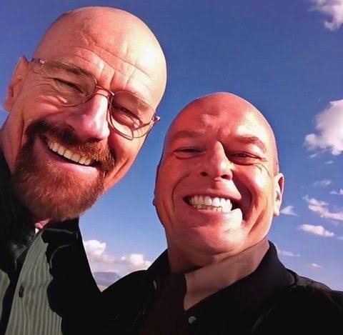 Walter white and Hank Schrader smiling Blank Meme Template