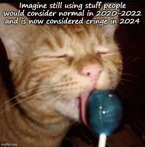 Simi targeted to certain people (both here and not on here) | Imagine still using stuff people would consider normal in 2020-2022 and is now considered cringe in 2024 | image tagged in silly goober 2 | made w/ Imgflip meme maker